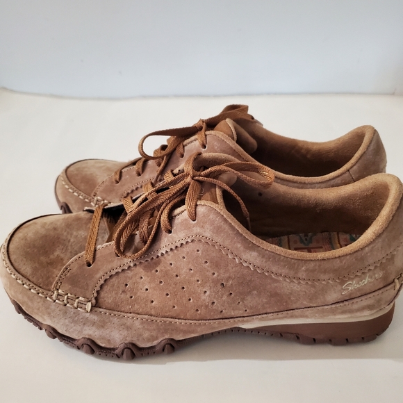 SKECHERS Women 9 Brown Suede Relaxed Fit Air Cooled 44703 Comfort Shoes Lace Up - Picture 16 of 16